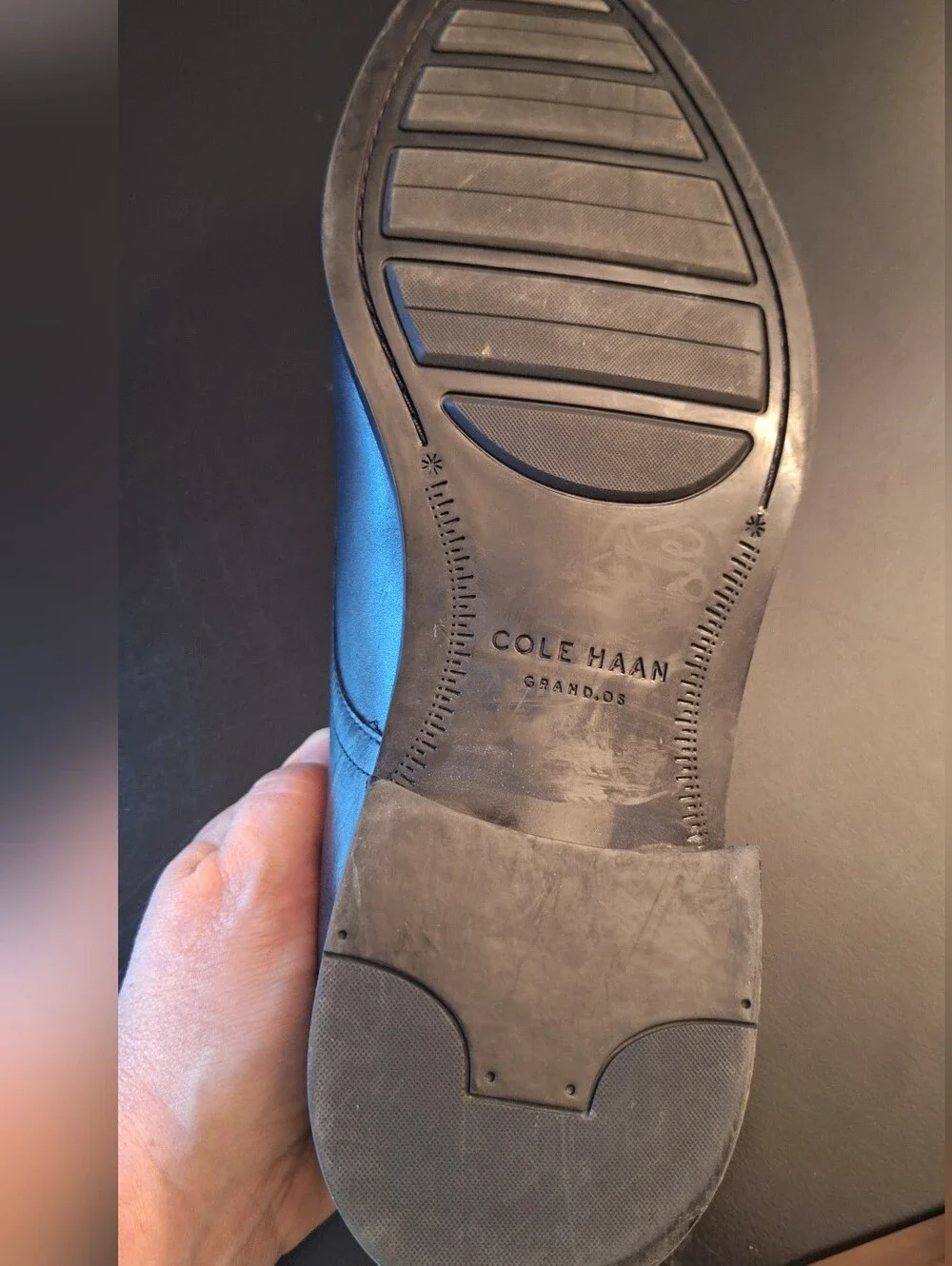 Cole Haan Men's Grand‎ Os Black Leather Oxford Lace Up Size 10.5 Dress Shoes